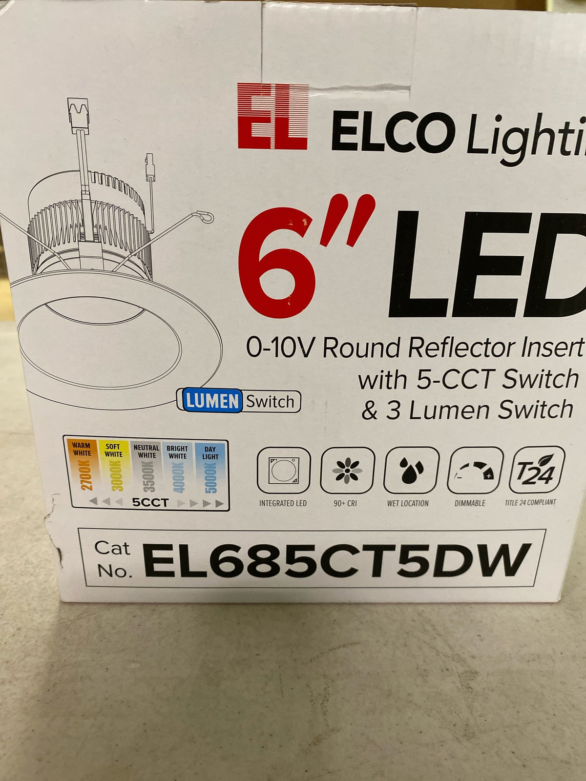 Elco El685ct5d The Ply System 5" Integrated Led Open Recessed Trim - White