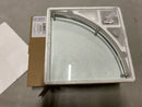 ICO Bath V92434 9-13/16" Glass Corner Shelf - Brushed Nickel