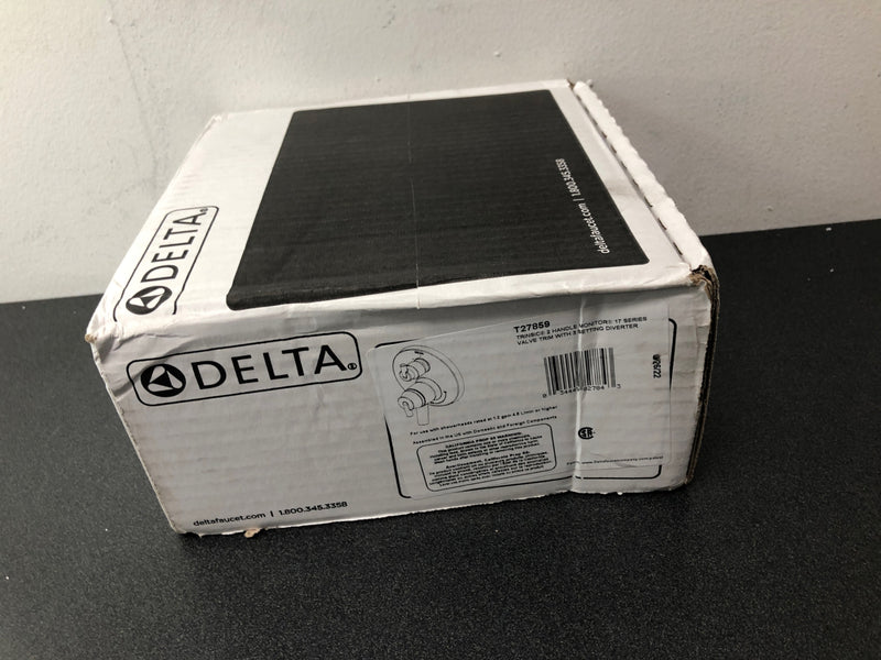 Delta T27859 Trinsic 17 Series Pressure Balanced Valve Trim with Integrated Volume Control and 3 Function Diverter for Two Shower Applications - Less Rough-In - Chrome