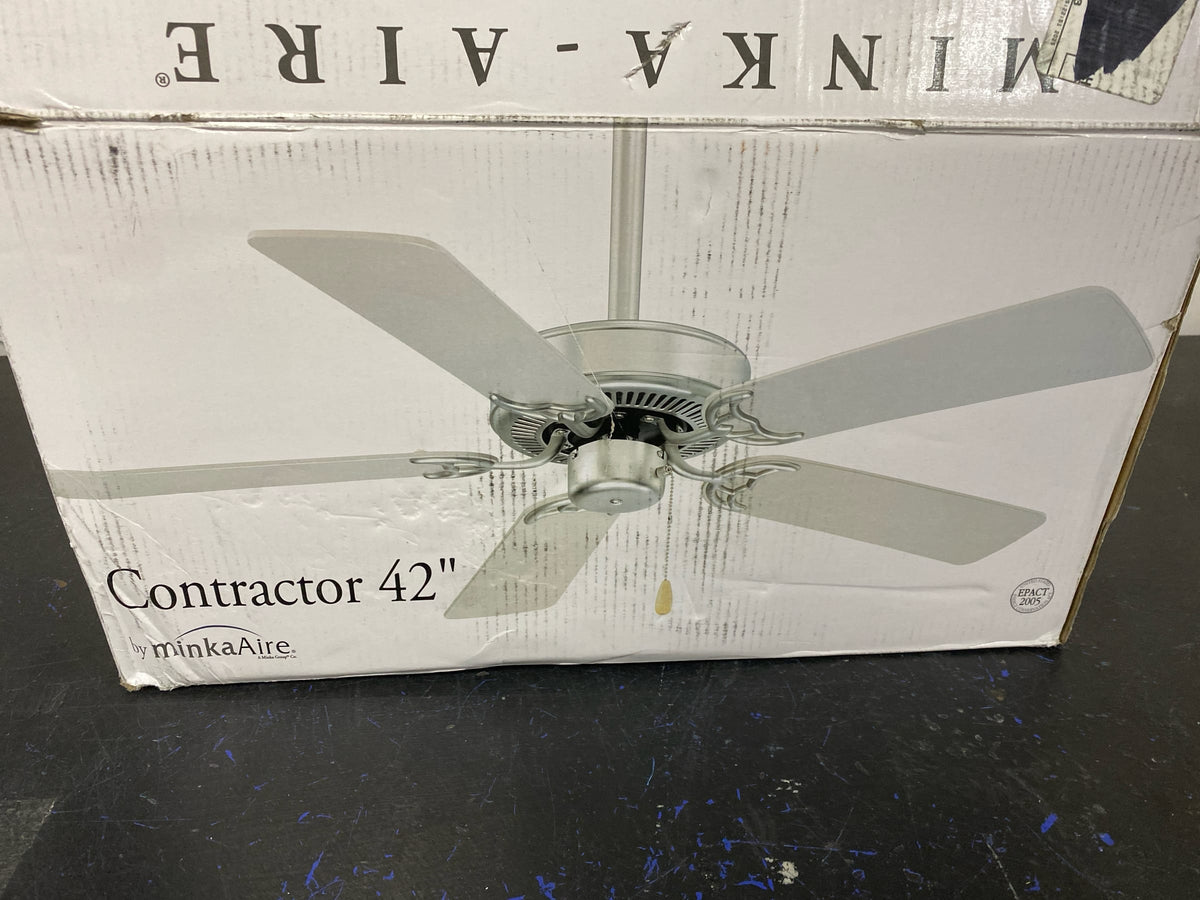 MinkaAire F546-BS Contractor 42" 5 Blade Indoor Ceiling Fan - Brushed Steel