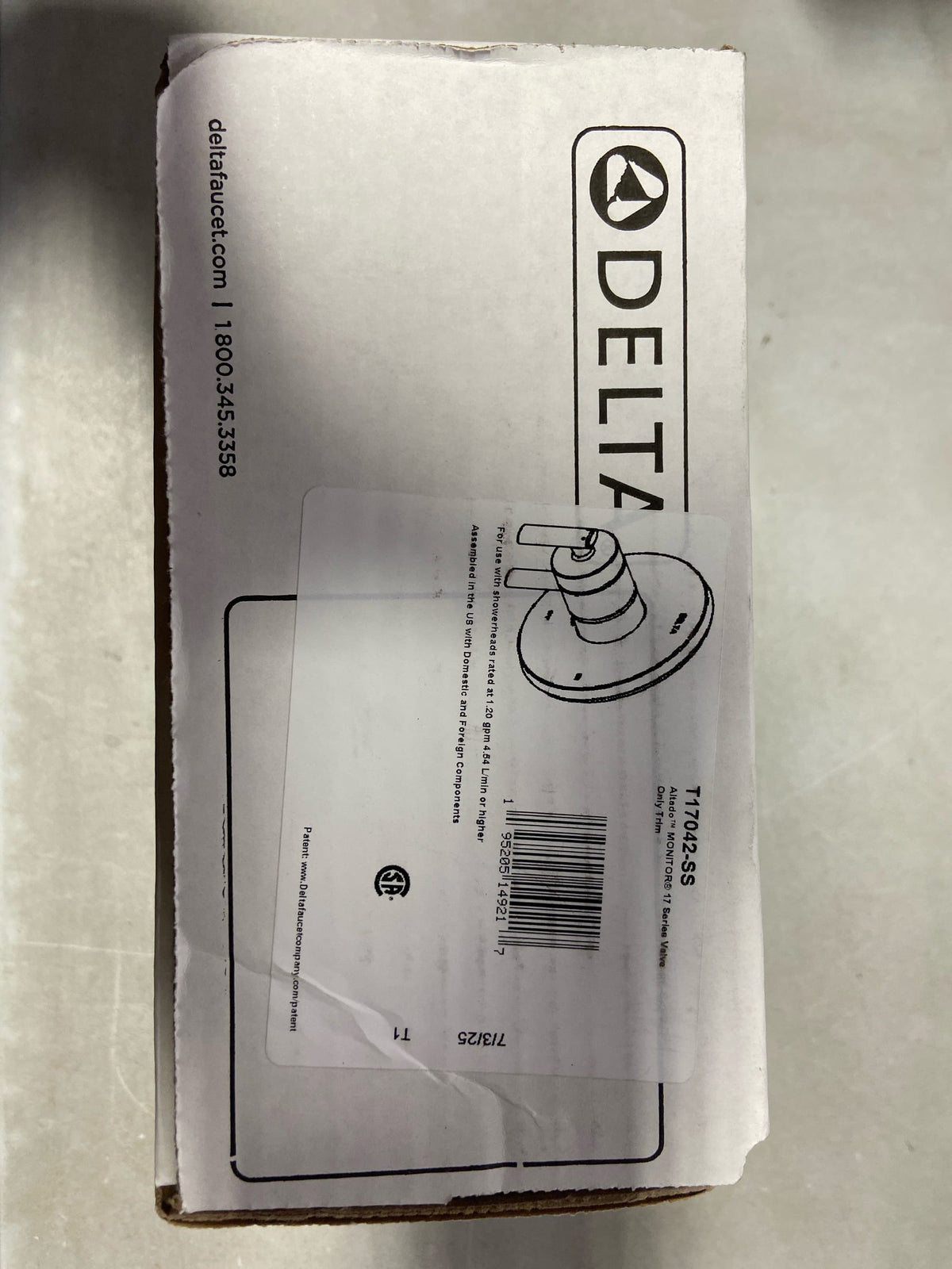 Delta T17042 Altado Monitor 17 Series Dual Function Pressure Balanced Valve Trim Only with Integrated Volume Control - Less Rough-In Valve - Brilliance Stainless