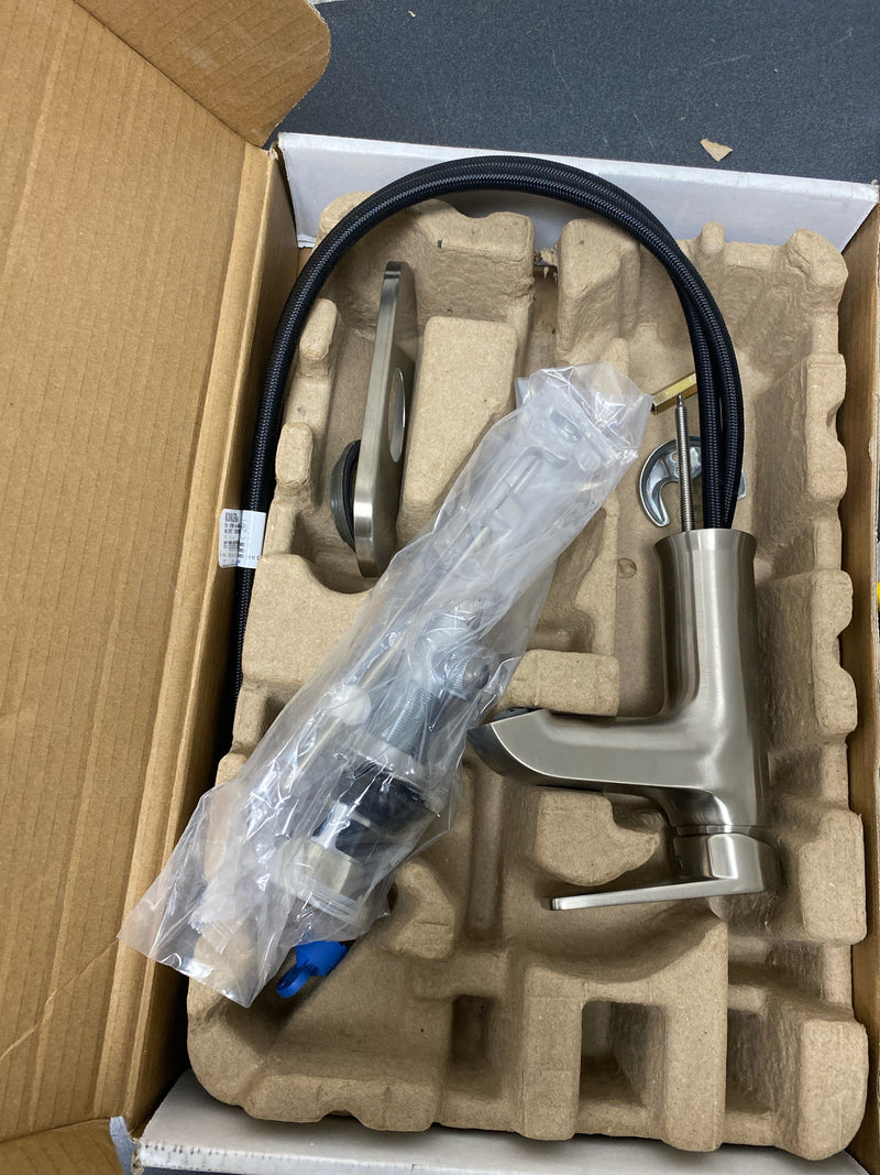 Kohler K-97061-4-BN Hint 1.2 GPM Single Hole Bathroom Faucet with Pop-Up Drain Assembly and Escutcheon - Brushed Nickel