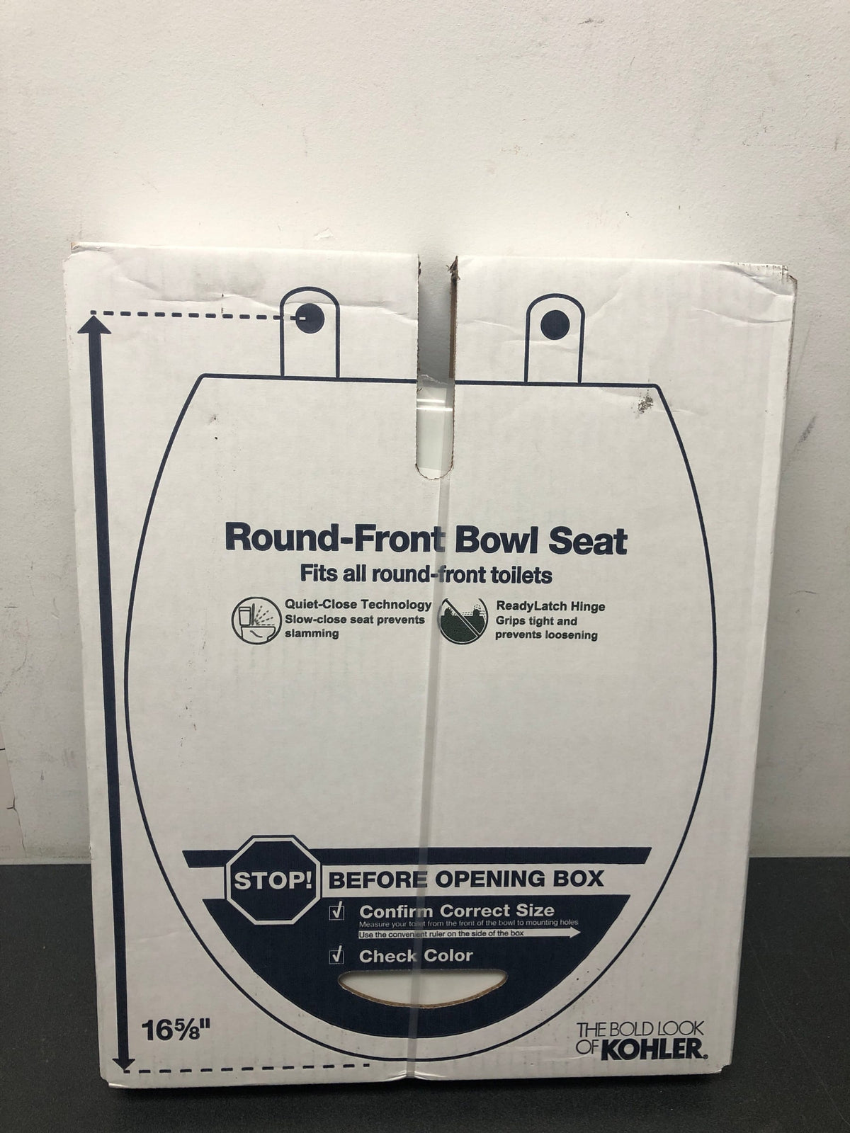 Kohler K-4639-RL-0 Cachet ReadyLatch Round-Front Quiet-Close Toilet Seat - White