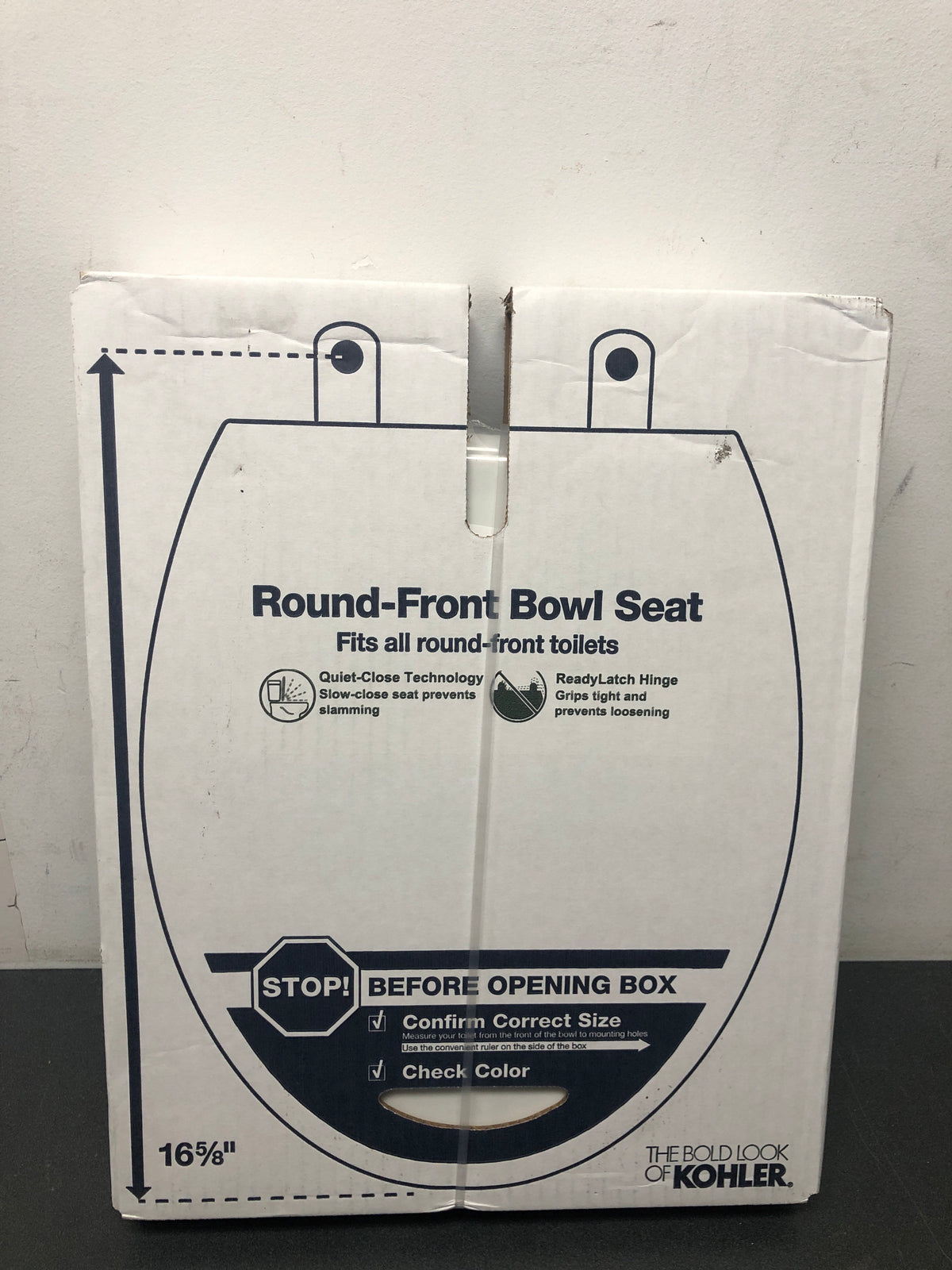 Kohler K-4639-RL-0 Cachet ReadyLatch Round-Front Quiet-Close Toilet Seat - White
