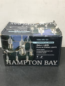 Hampton bay 2418J2-1W 12-Light 24 ft. Indoor/Outdoor Plug-In Edison Bulb String Light with S14 Single Filament LED Bulbs in White Cord