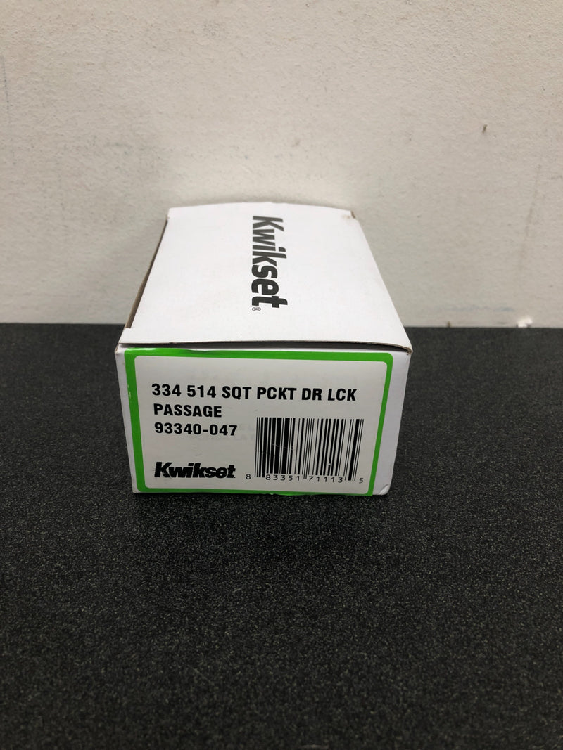 Kwikset 334SQT-514 Square Passage Hall/Closet Pocket Door Lock - Iron Black