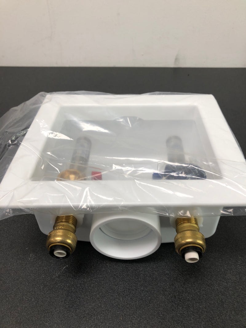 Tectite FSBBOXWMWH 1/2 in. Brass Push-to-Connect x 3/4 in. Male Hose Thread Washing Machine Outlet Box with Water Hammer Arrestors