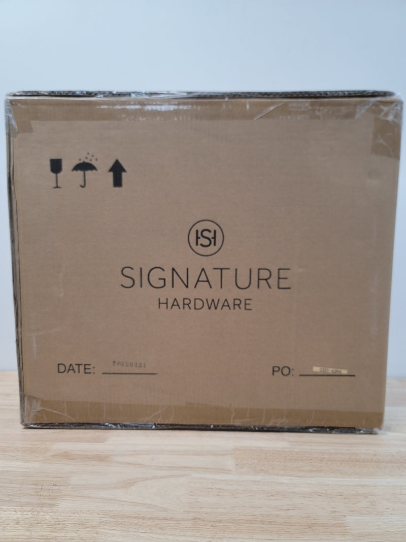 Signature Hardware 447958 Hibiscus 20" Fireclay Vessel Bathroom Sink with 3 Faucet Holes at 8" Centers - White