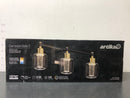 Artika VAN3-CG5C-HD2BG Champagne Globe 26 in. 3 Light Black & Gold Modern Integrated LED 5 CCT Vanity Light Bar for Bathroom with Bubble Glass