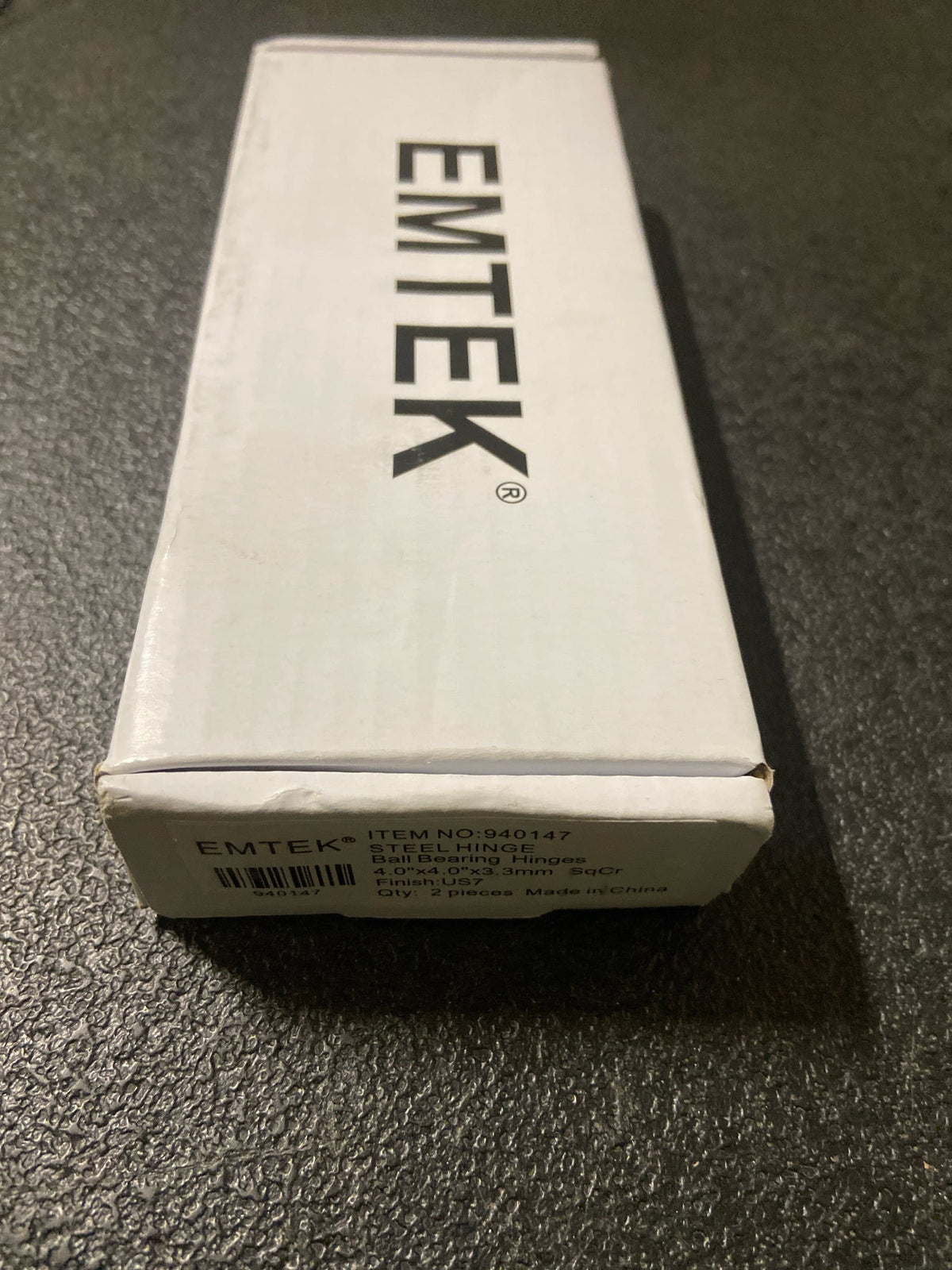 Emtek 94014US7 4" x 4" Steel Heavy Duty Ball Bearing Square Corner Hinges - Pair - French Antique