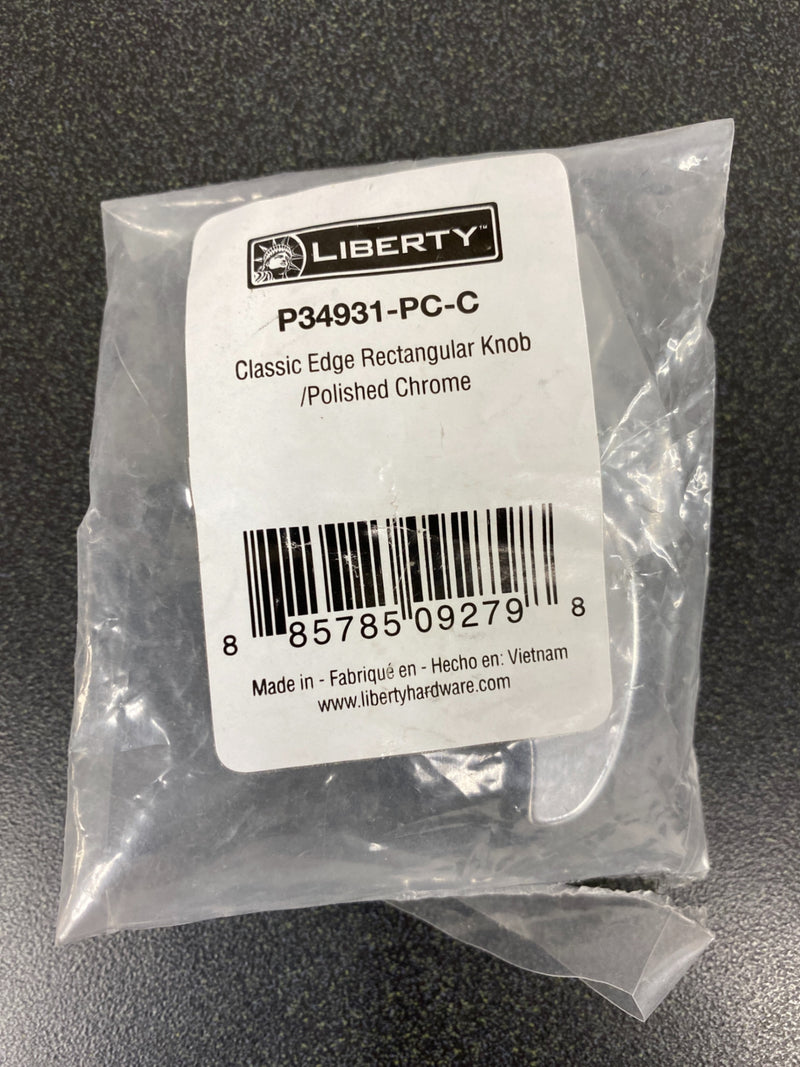 Liberty P34931-PC-C Classic Edge 1-3/8 in. (35 mm) Polished Chrome Rectangular Cabinet Knob