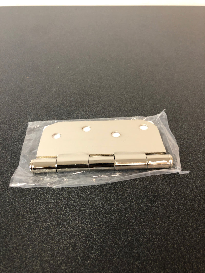 Emtek 4" x 4" Plain Bearing 5/8" Radius Corners Mortise Hinge - Pair - Polished Nickel