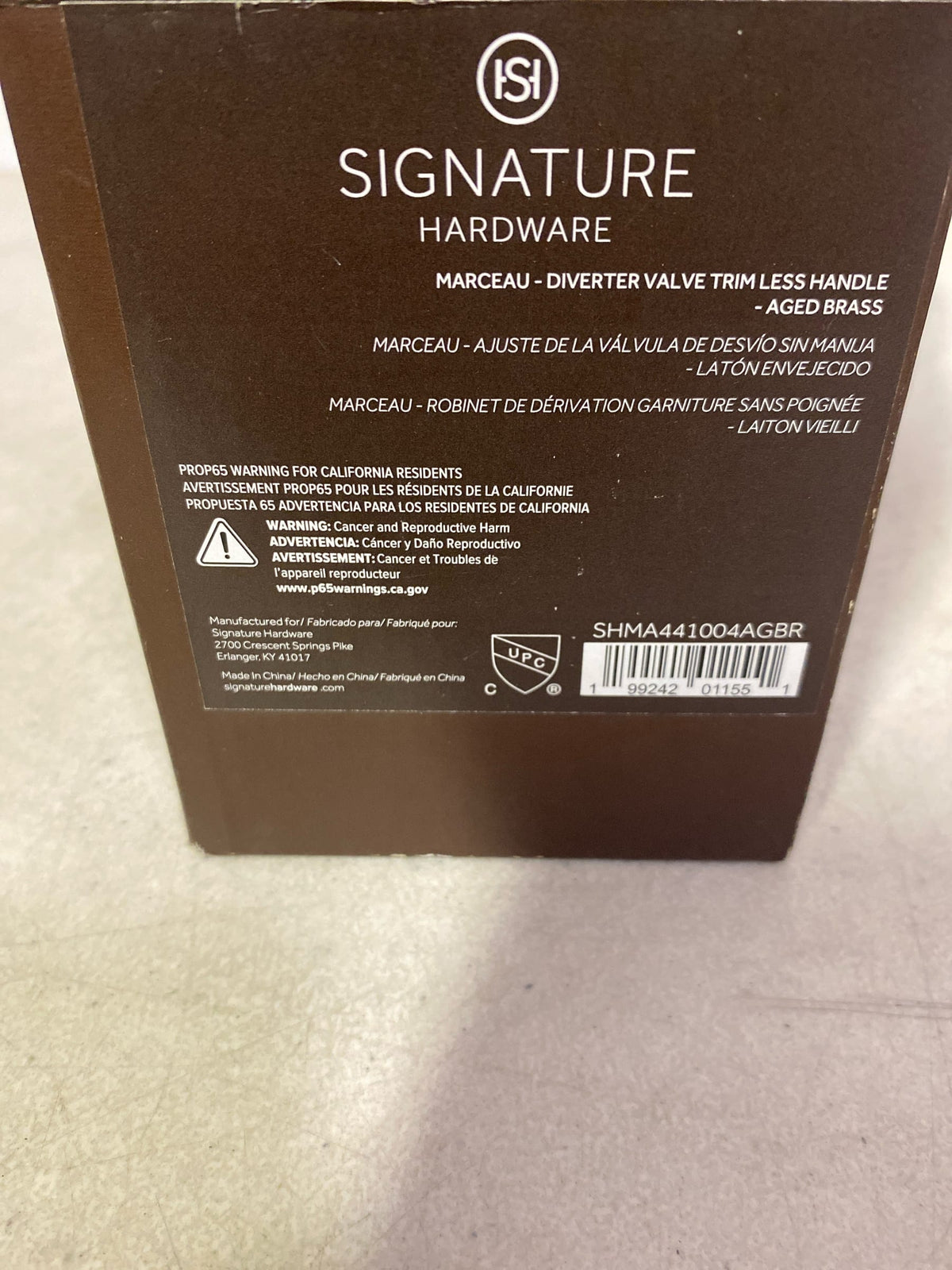 Signature Hardware SHMA441004AGBR Marceau In-Wall 6 Function Diverter Valve Trim Only - Less Handle and Rough-In Valve - Aged Brass