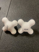 Signature Hardware 106344 Small Porcelain Cross Handles - Pair of 2
