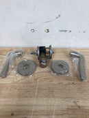 Emtek C5209HLOUS15 Helios Privacy Door Lever Set with Disk Rose and CF Mechanism from the Brass Modern Collection - Satin Nickel