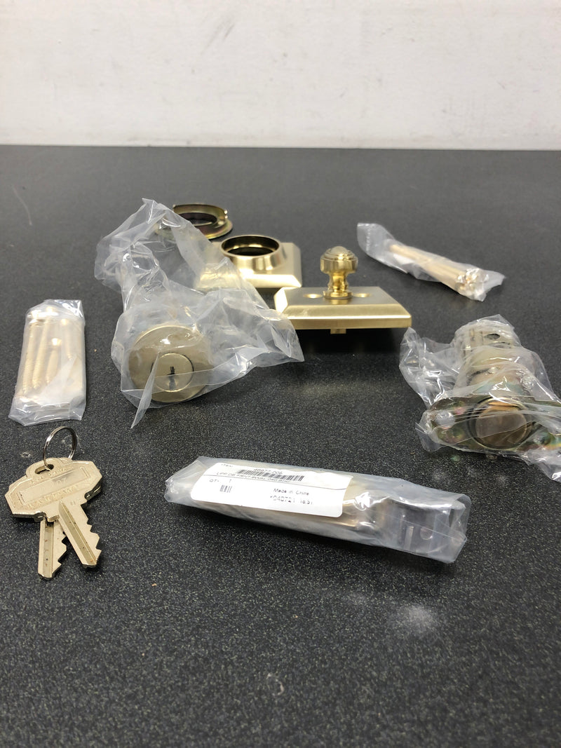 Baldwin SCTSD044 Traditional Square Single Cylinder Keyed Entry Deadbolt - Satin Brass