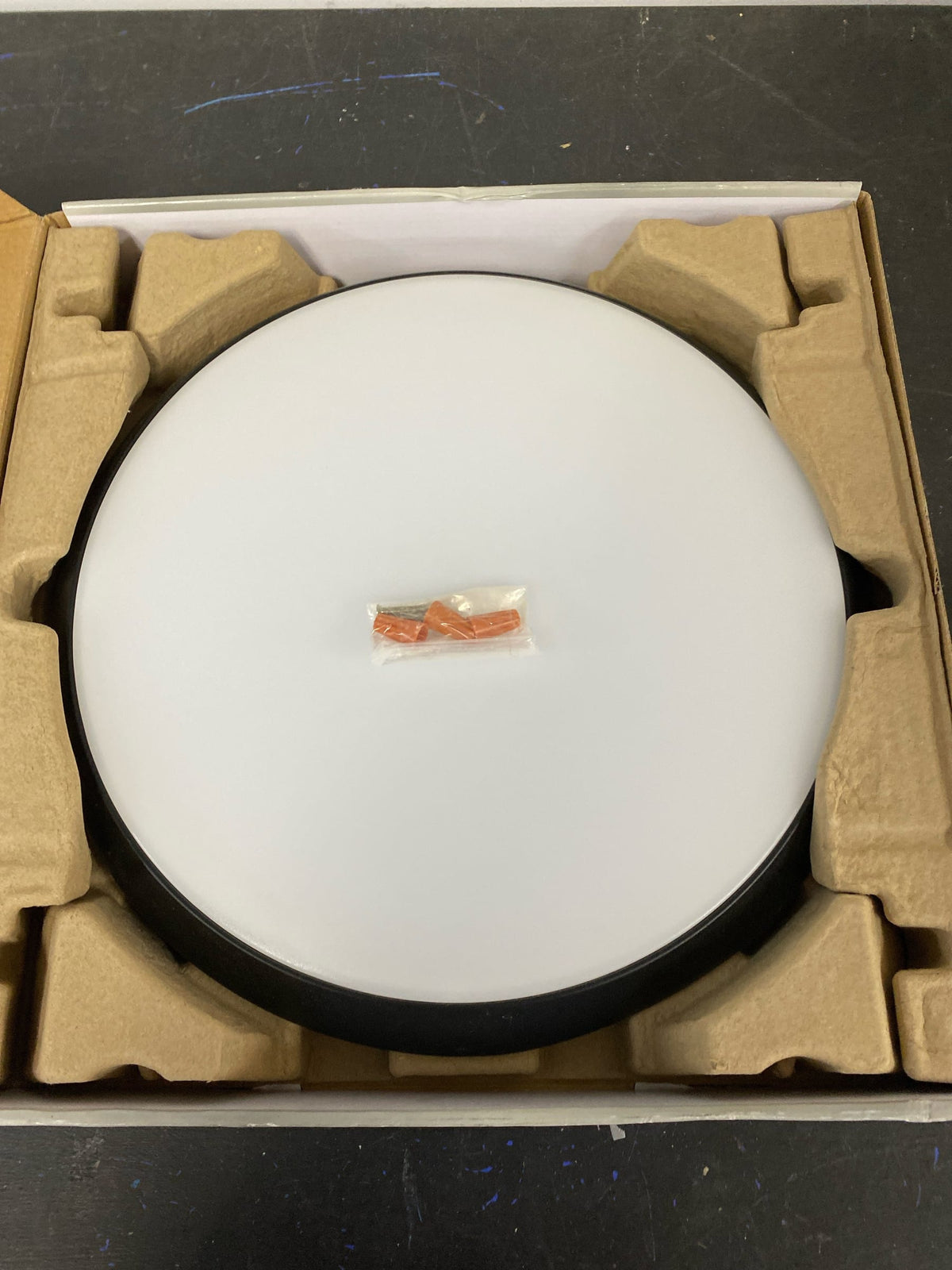 Commercial electric FM15LP6WYMMBKHD 15 in. Matte Black Integrated LED Dimmable Selectable CCT Flush Mount Indoor Ceiling Light