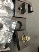 Baldwin La Jolla Right Handed Standard C Keyway Single Cylinder Keyed Entry Handleset with Tube Lever and Contemporary Square Interior Trim from the Reserve Collection