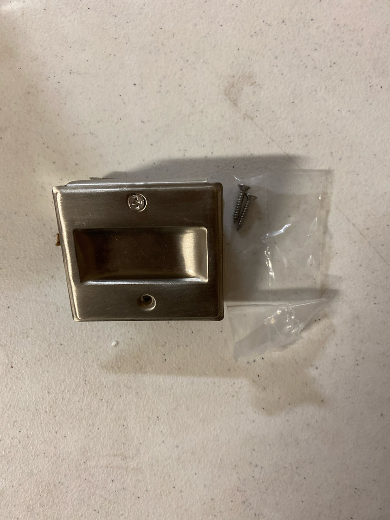 Deltana SDP25U15 Solid Brass 2-1/2" x 2-3/4" Adjustable Pocket Door Passage Lock - Satin Nickel