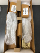 Signature Hardware 441344 Traeger Left Handed Solid Brass Hammered Style Full Plate Keyed Entry Single Cylinder Door Handleset with Interior Lever and 2-3/4" Backset - Satin Brass