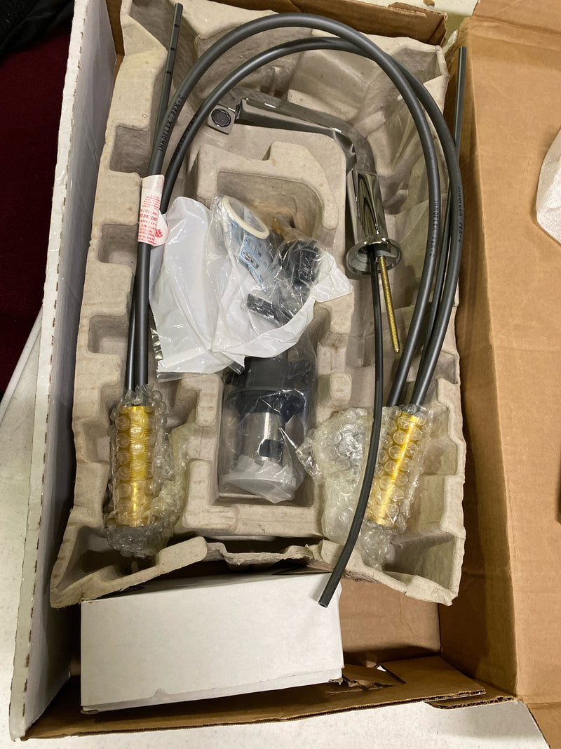 Delta 35587-PR-DST Tetra 1.2 GPM Widespread Bathroom Faucet with T-Lever Handles and Push Pop-up Drain Assembly - Lumicoat Chrome