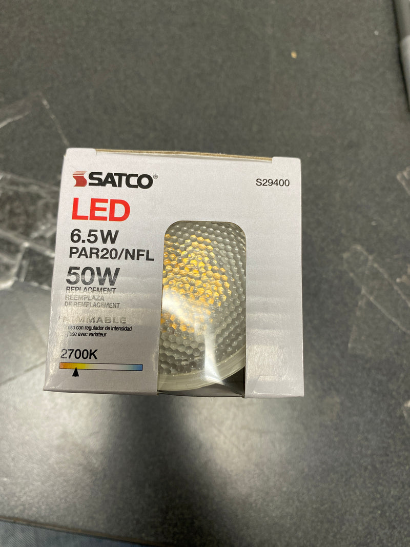 Satco Lighting S29400 Single 6.5 Watt Dimmable PAR20 Medium (E26) LED Bulb - 520 Lumens, 2700K - Silver