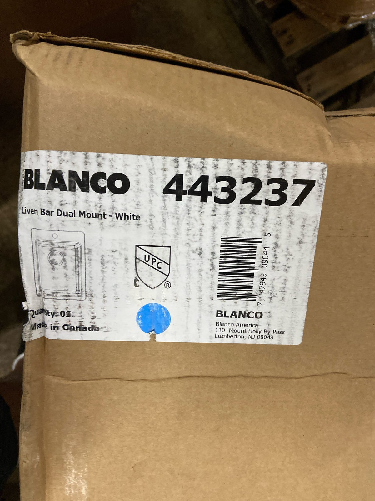Blanco 443237 Liven 16-3/4" Drop-In/Undermount Single Basin SILGRANIT Bar Sink - White