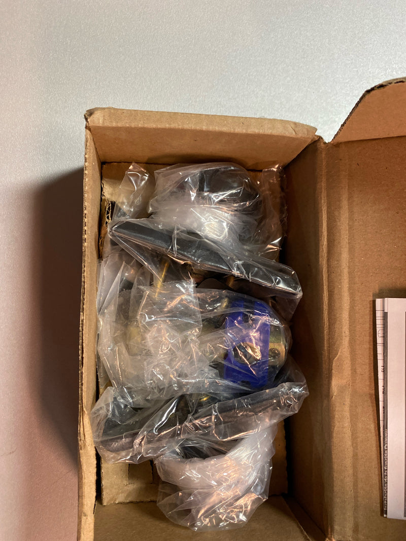 Emtek 8221PUS19 Providence Privacy Door Knob Set with Rectangular Rose from the Brass Classic Collection - Flat Black