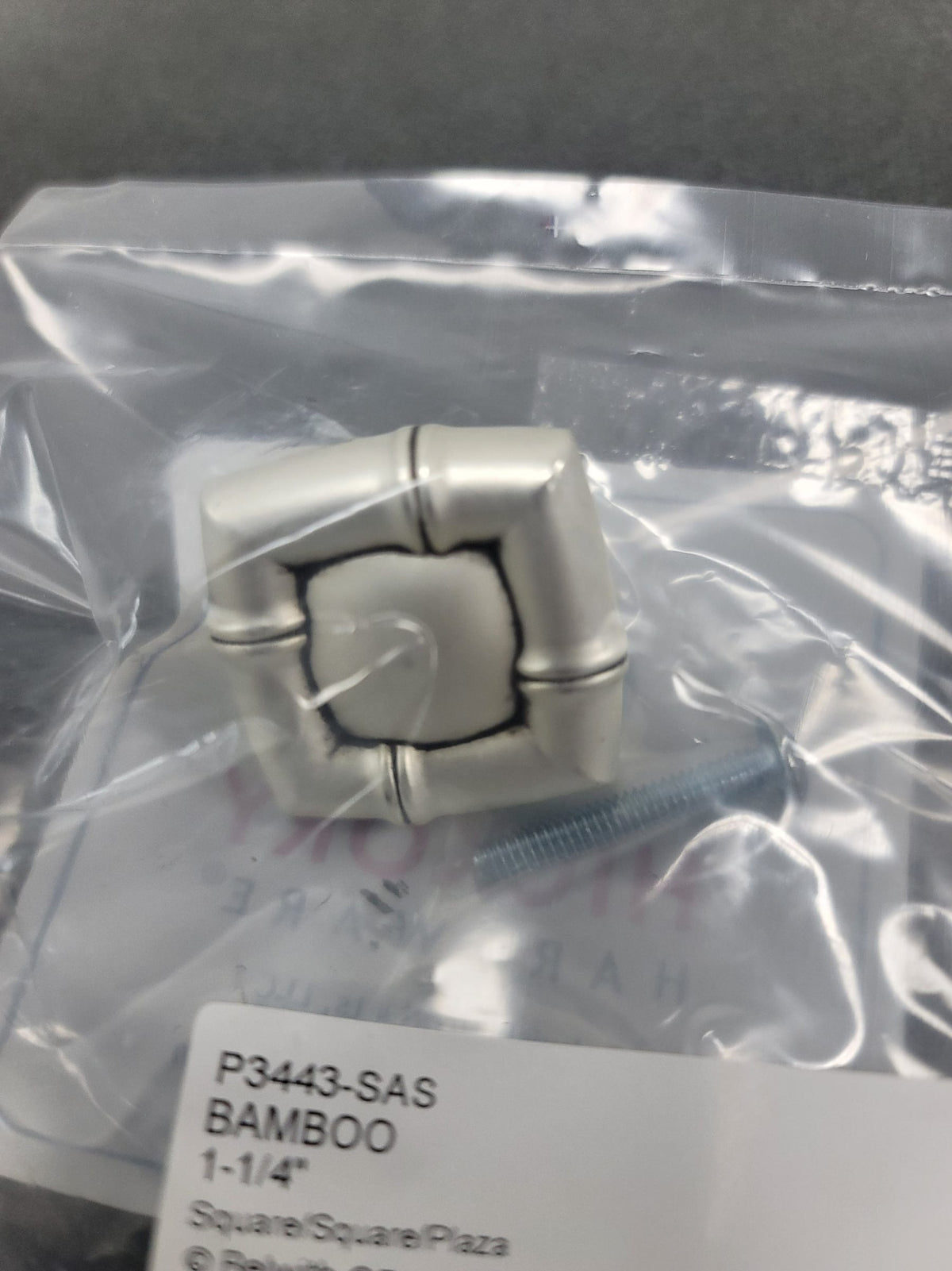 Hickory hardware P3443-SAS Bamboo 1.25 in. Satin Antique Silver Cabinet Knob