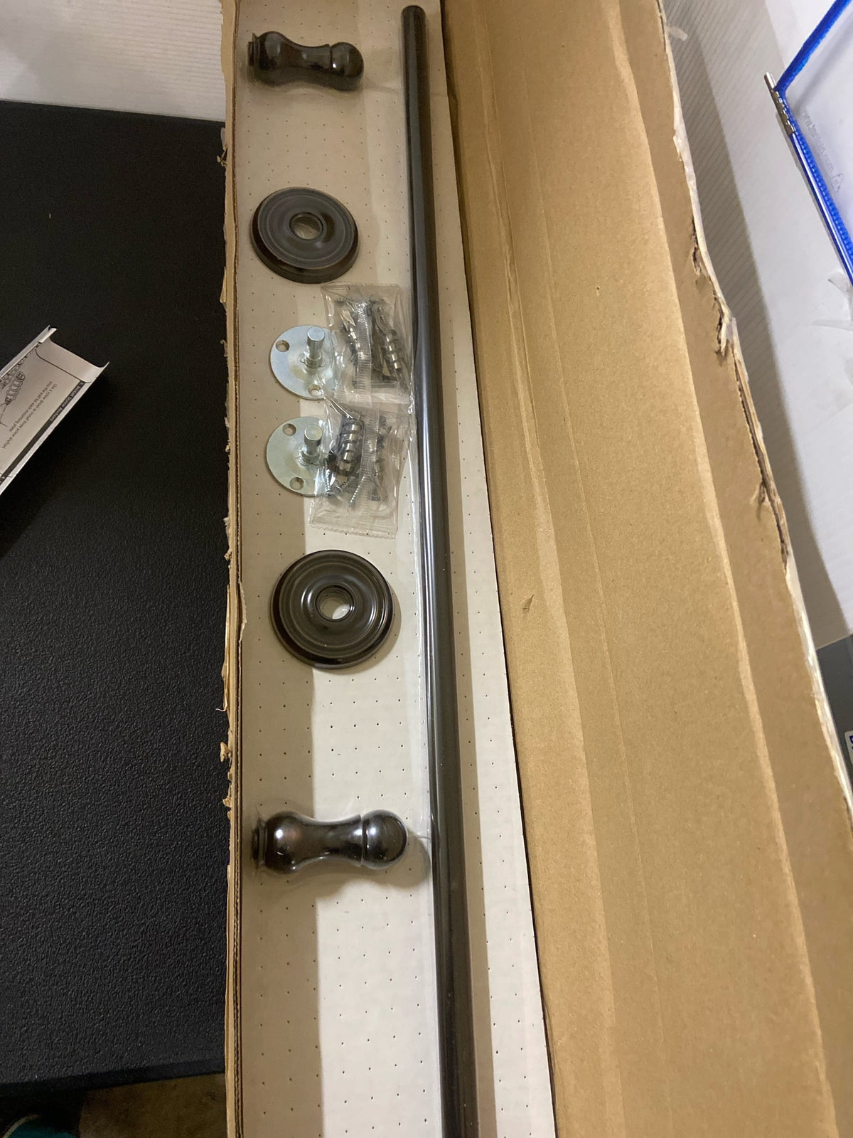 Emtek 26023US19 Traditional Brass 30 Inch Towel Bar - Flat Black