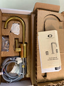 California Faucets 9623-K10-48-BBU Davoli 1 GPM Hot and Cold Water Dispenser with Miramar Series Lever Handle - Burnished Brass Uncoated