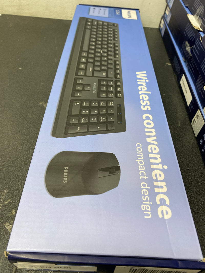 PHILIPS Wireless Keyboard and Mouse Combo | Optimized 2.4GHz Drop-Free Connection | Silent Keyboard & Ambidextrous Mouse | Unified Nano Receiver w/Long Battery Life (SPT6354)