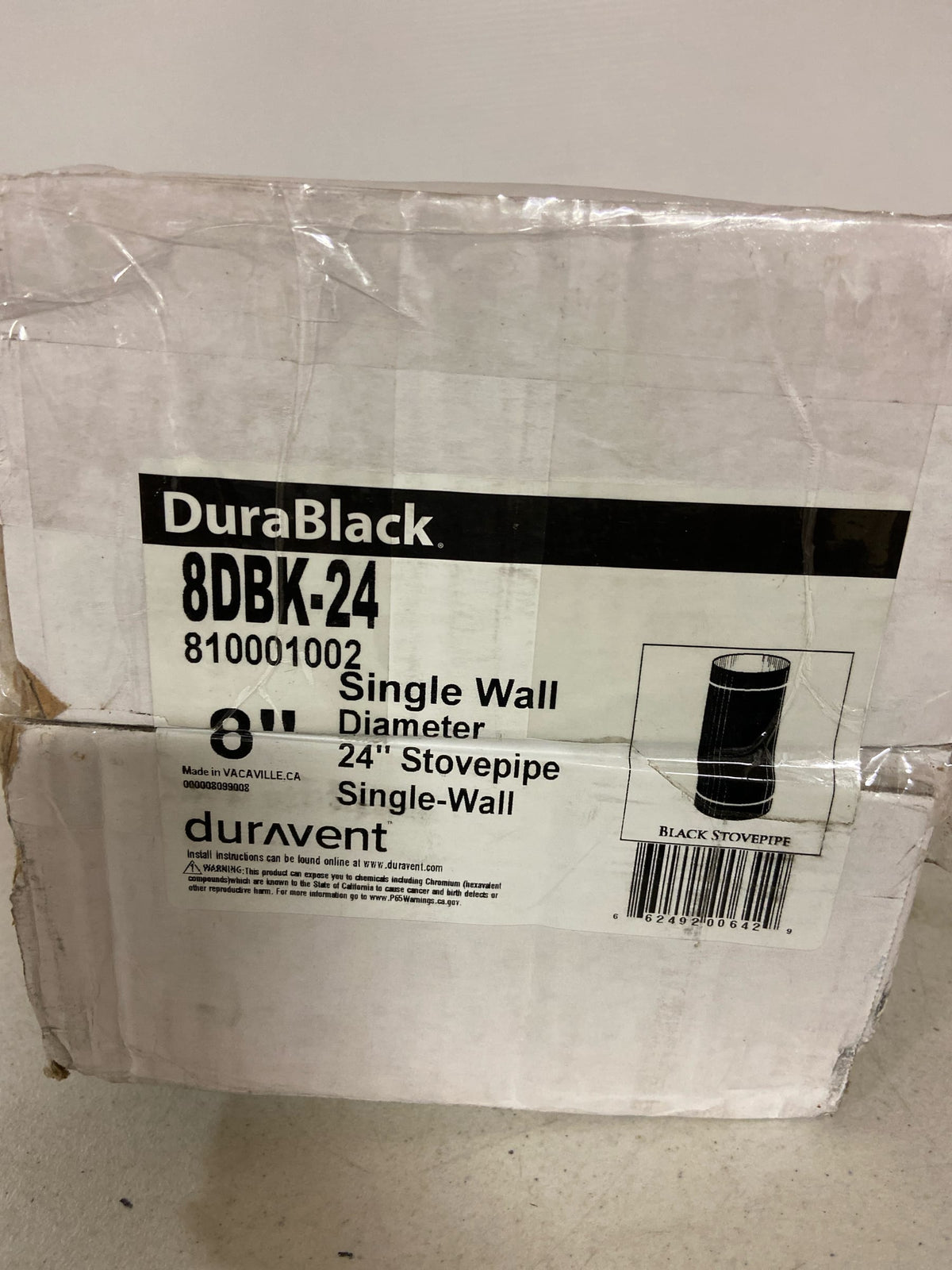 Duravent 8Dbk-24 8" Inner Diameter - Black