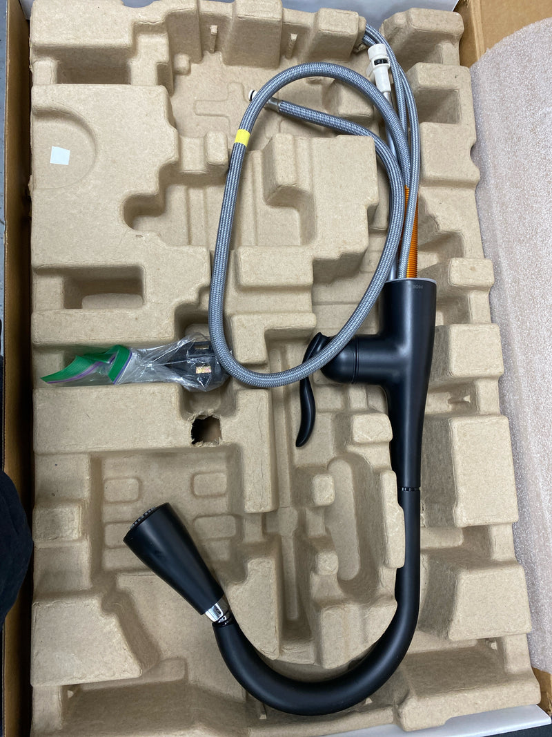 Moen 7594BL Arbor Single-Handle Pull-Down Sprayer Kitchen Faucet with Power Boost in Matte Black