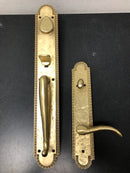 Signature Hardware 441550 Marconi Left Handed Solid Brass Full Plate Keyed Entry Single Cylinder Door Handleset with Interior Lever and 2-3/8" Backset - Satin Brass