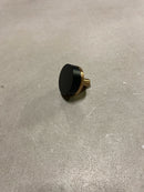 Emtek 86655.CCKUS4.SMKUS19 Smooth 1-1/4 Inch Flat Black Mushroom Cabinet Knob with Conical Stem and Choice of Stem Finish from the SELECT Collection - Flat Black / Satin Brass Stem