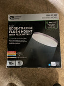 Commercial electric 92057 Flexinstall LED 12 in. Brushed Nickel Edge to Edge Recessed Ceiling Light for Home with 5CCT + DuoBright Dimming