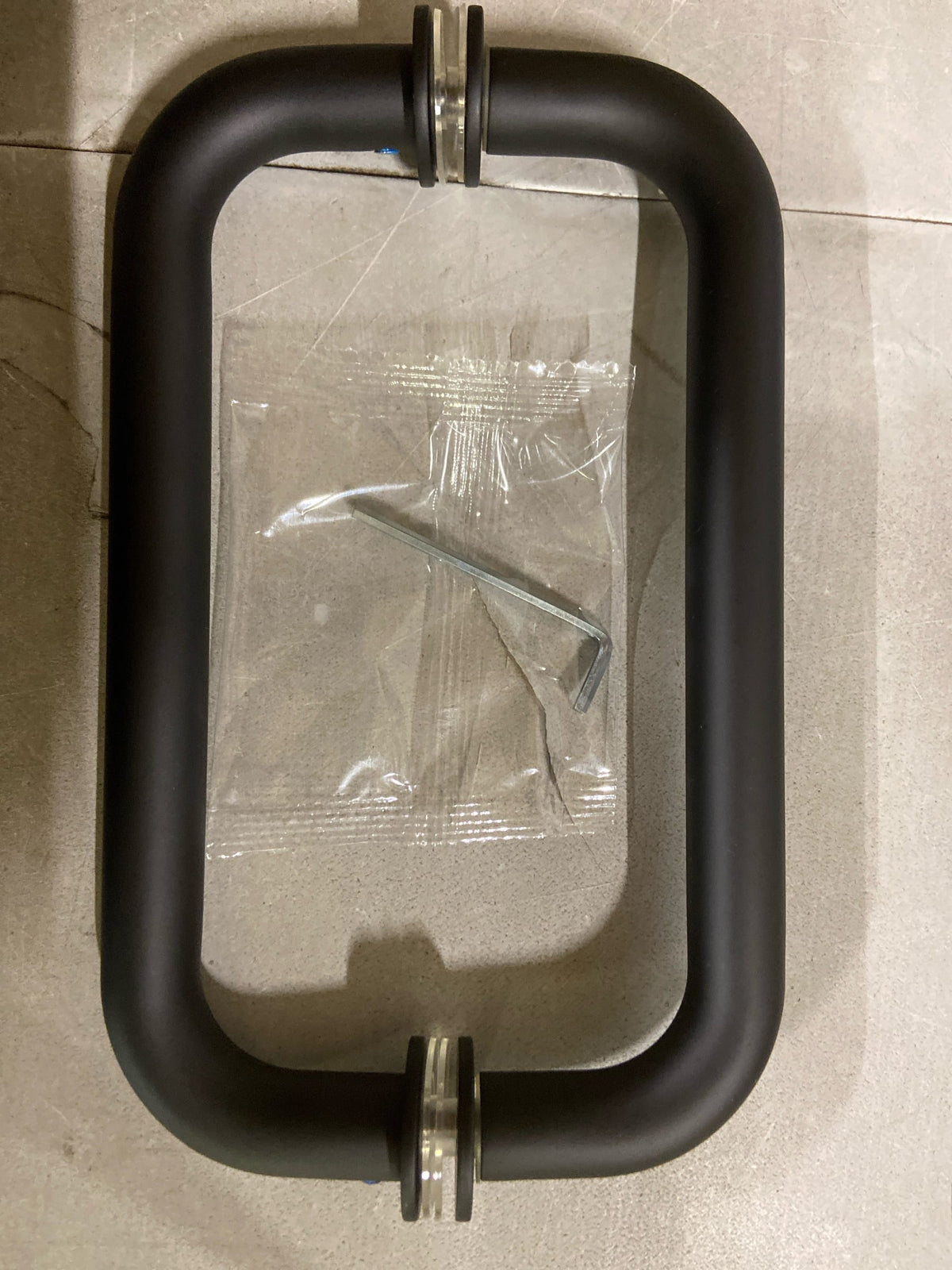 Sure-Loc SHR-1 C Shape 8" Center to Center Back to Back Shower Door Handle Pull Set - Flat Black