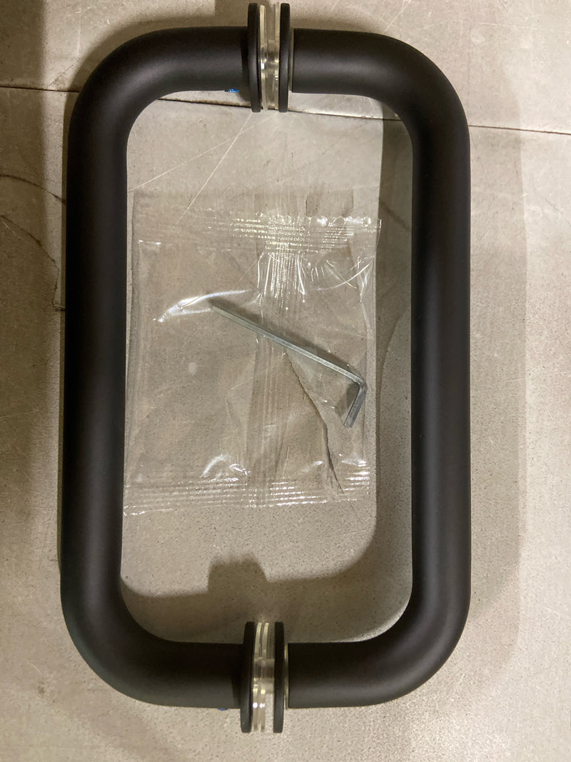 Sure-Loc SHR-1 C Shape 8" Center to Center Back to Back Shower Door Handle Pull Set - Flat Black