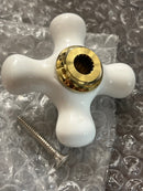 Kingston Brass KSH3222PXH Hot Porcelain Cross Handle (D Type) - Polished Brass