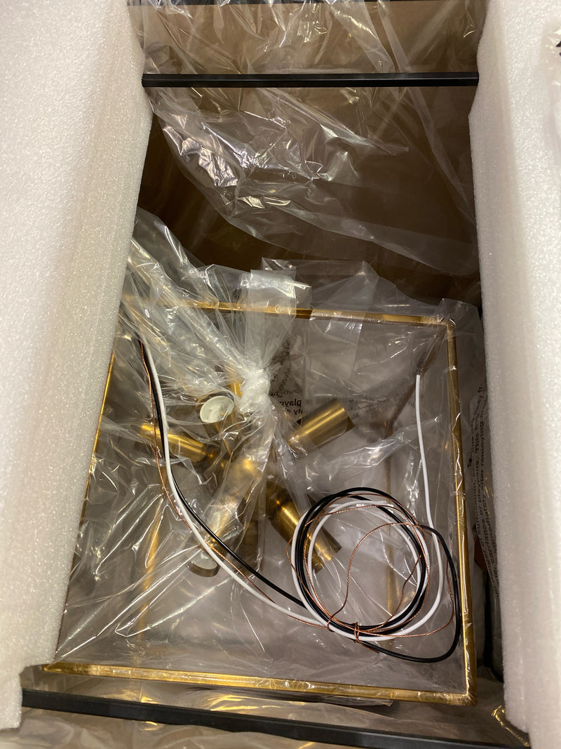 Artika CHMP-HD2BG Imperium 9-Light Black and Gold Modern Sputnik Geometric Cage Chandelier Light Fixture for Dining Room or Kitchen