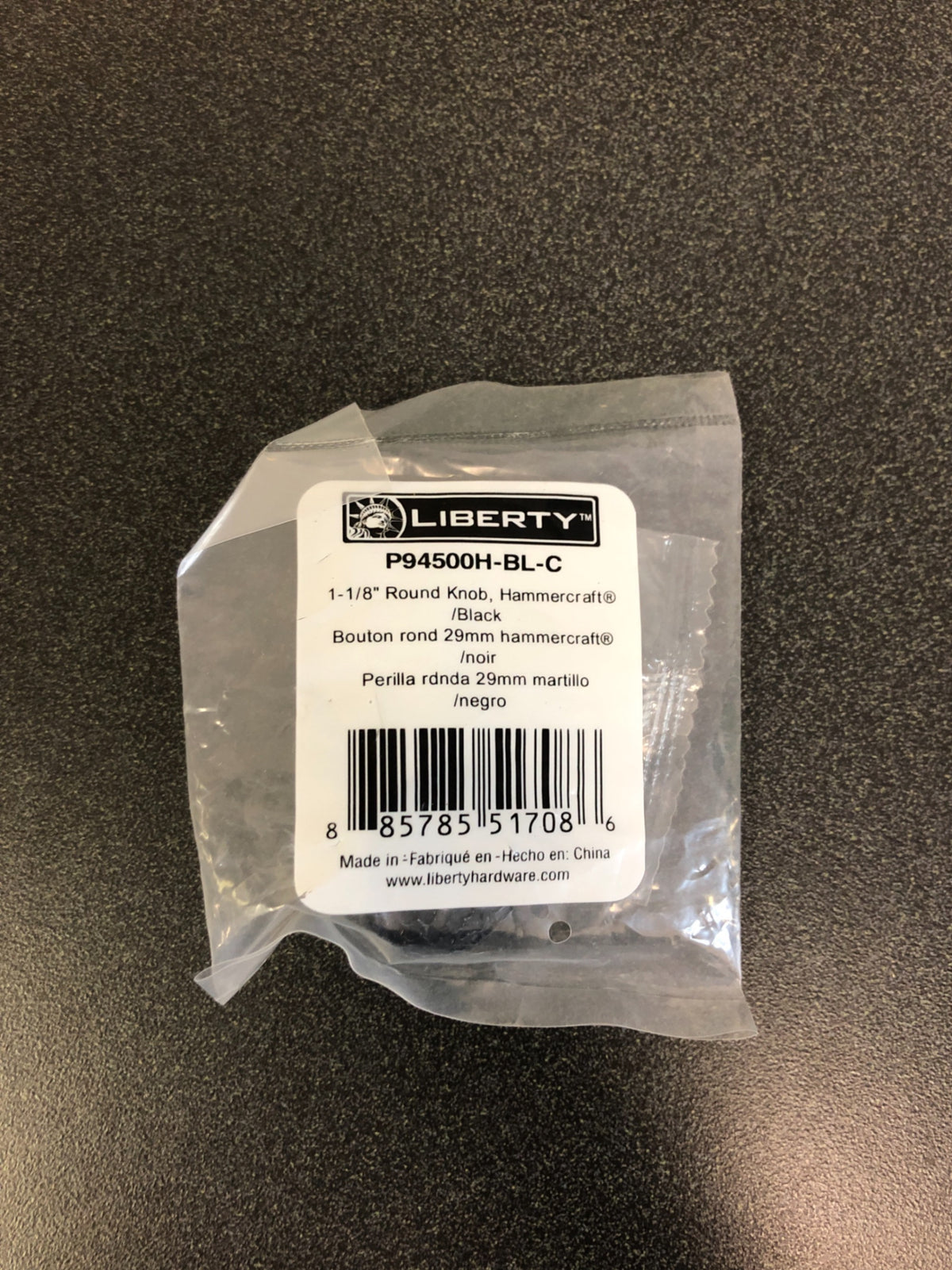 Liberty Hardware Hammercraft 1-1/16 Inch Mushroom Cabinet Knob - Matte Black