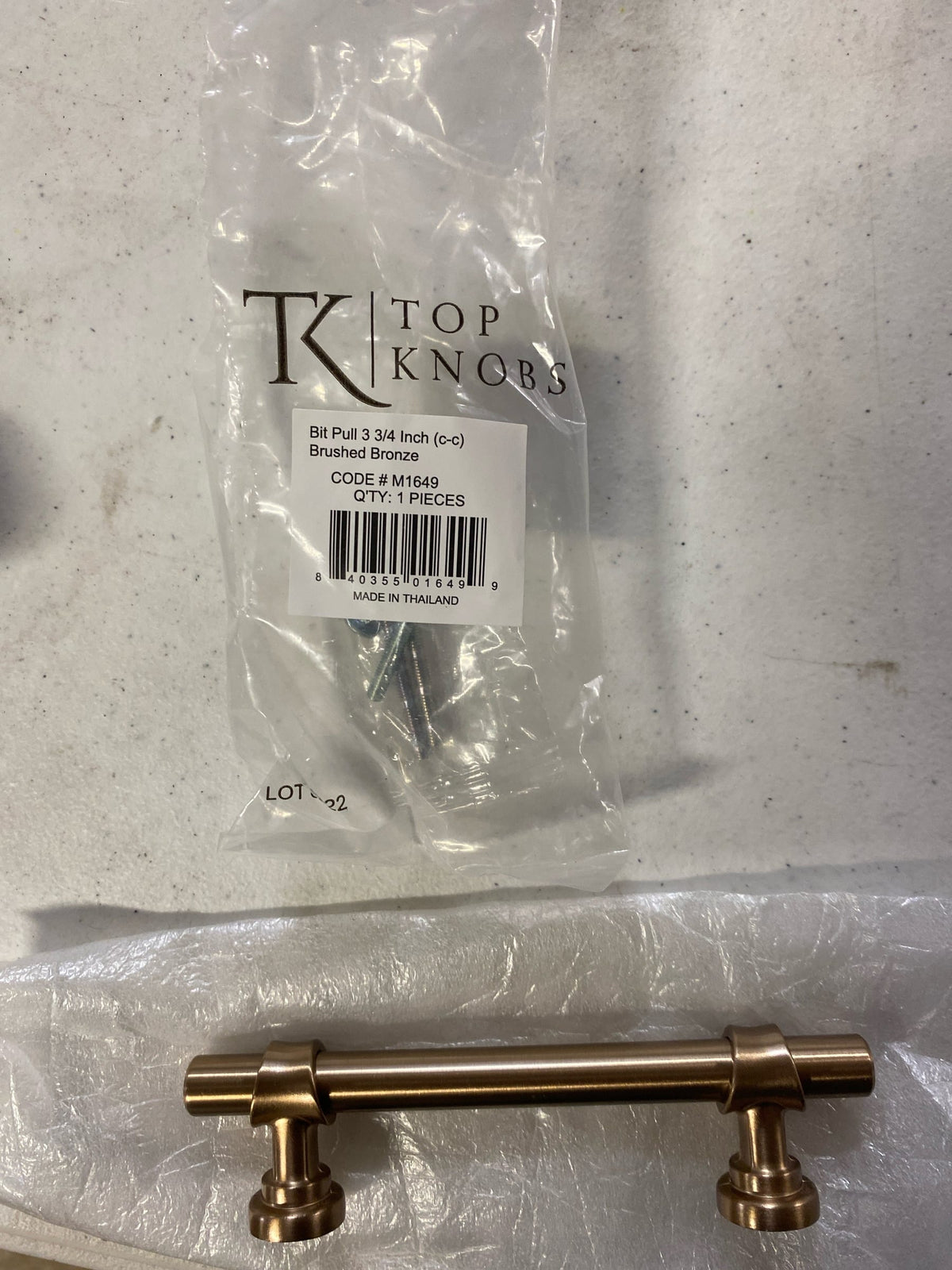 Top Knobs M1649 Bit 3-3/4 Inch Center to Center Bar Cabinet Pull from the Dakota Collection - Brushed Bronze