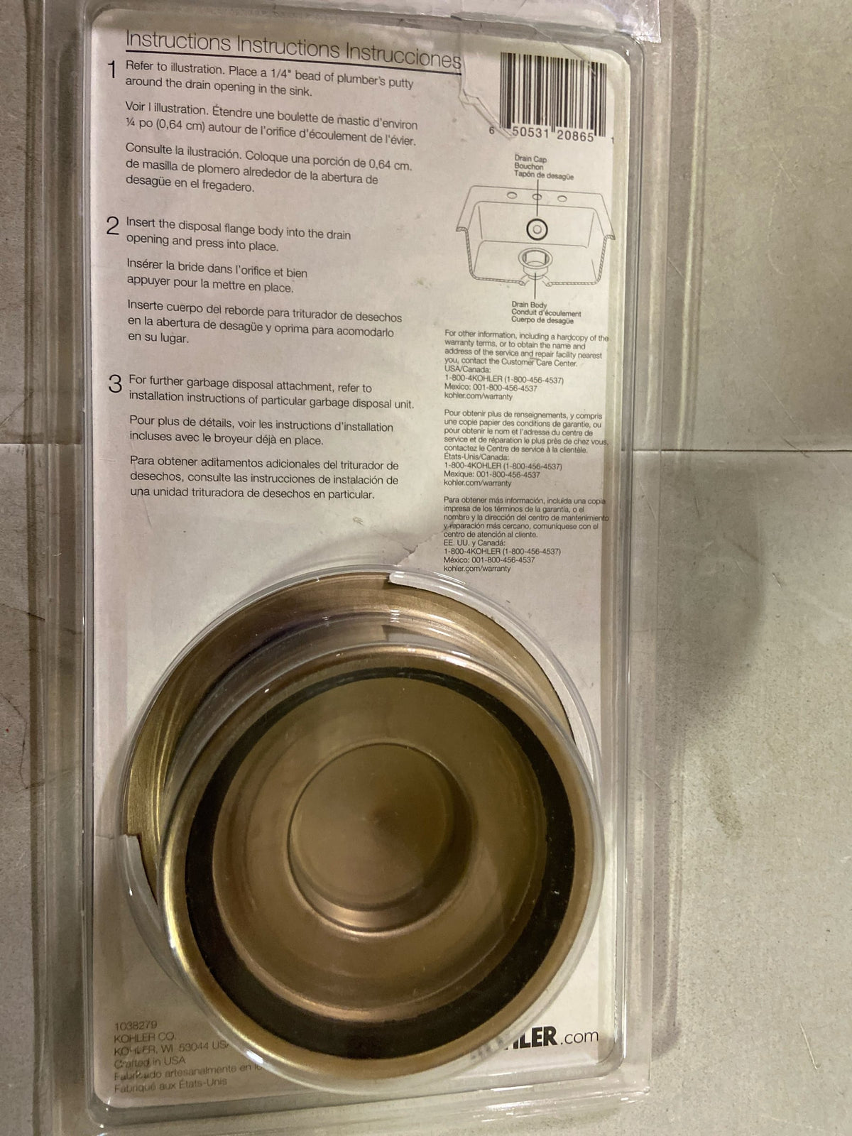 KOHLER Disposal Flange With Stopper