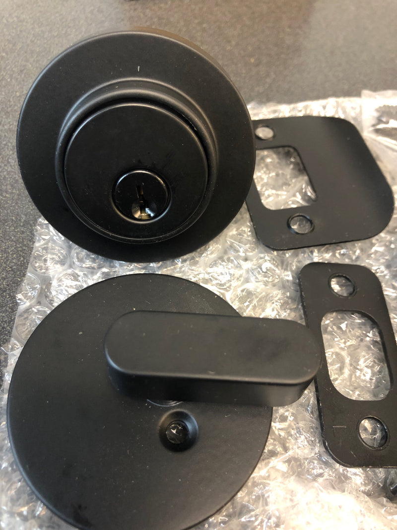 Miseno MH-DBRMD-FB Modern Single Cylinder Keyed Entry Deadbolt with Round Rose - Flat Black