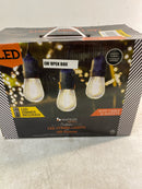 Newhouse lighting CSTRINGLEDDIM Outdoor 48 ft. Plug-In S14 Edison Bulb LED String Light with Wireless 265W Dimmer, Remote Control, Extra Bulb, Black