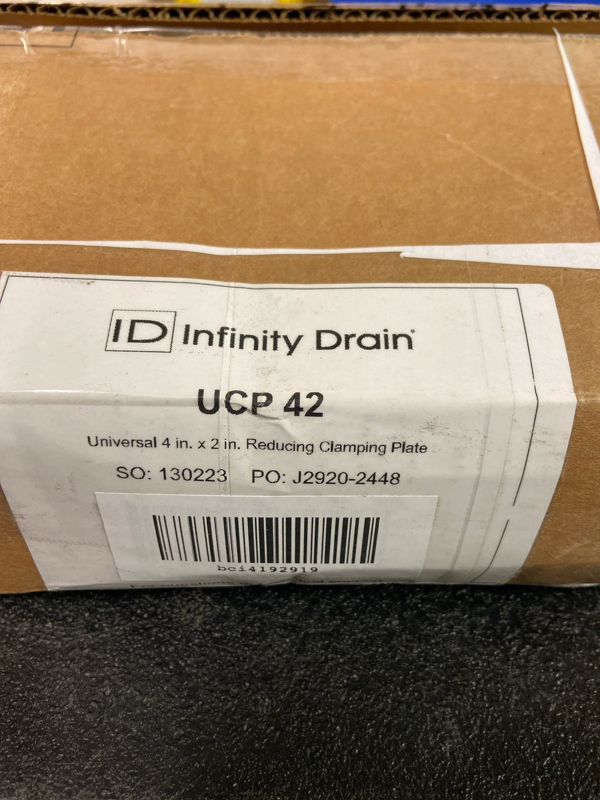 Infinity Drain UCP 42 Universal 4" Clamping Plate - 8" Diameter x 2" Throat - N/A