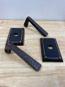 Emtek C510HMUS10B Hammered Lever Passage Door Leverset from the Arts and Crafts Collection with the CF Mechanism - Oil Rubbed Bronze