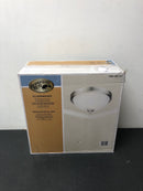 Hampton bay IHI8012A-2 BN Eastpoint 13 in. 2-Light Brushed Nickel Flush Mount with Frosted Glass Shade