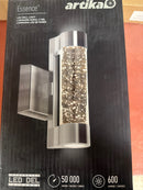 Artika Essence Stainless Steel Modern Bubble Glass Integrated LED Outdoor Hardwired Garage and Porch Light Cylinder Sconce